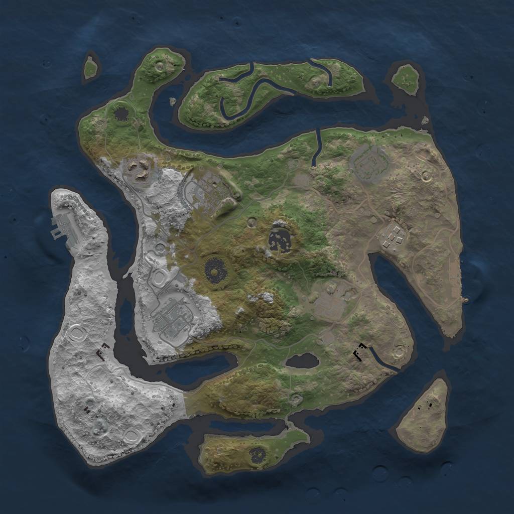 Rust Map: Procedural Map, Size: 3200, Seed: 135269, 15 Monuments