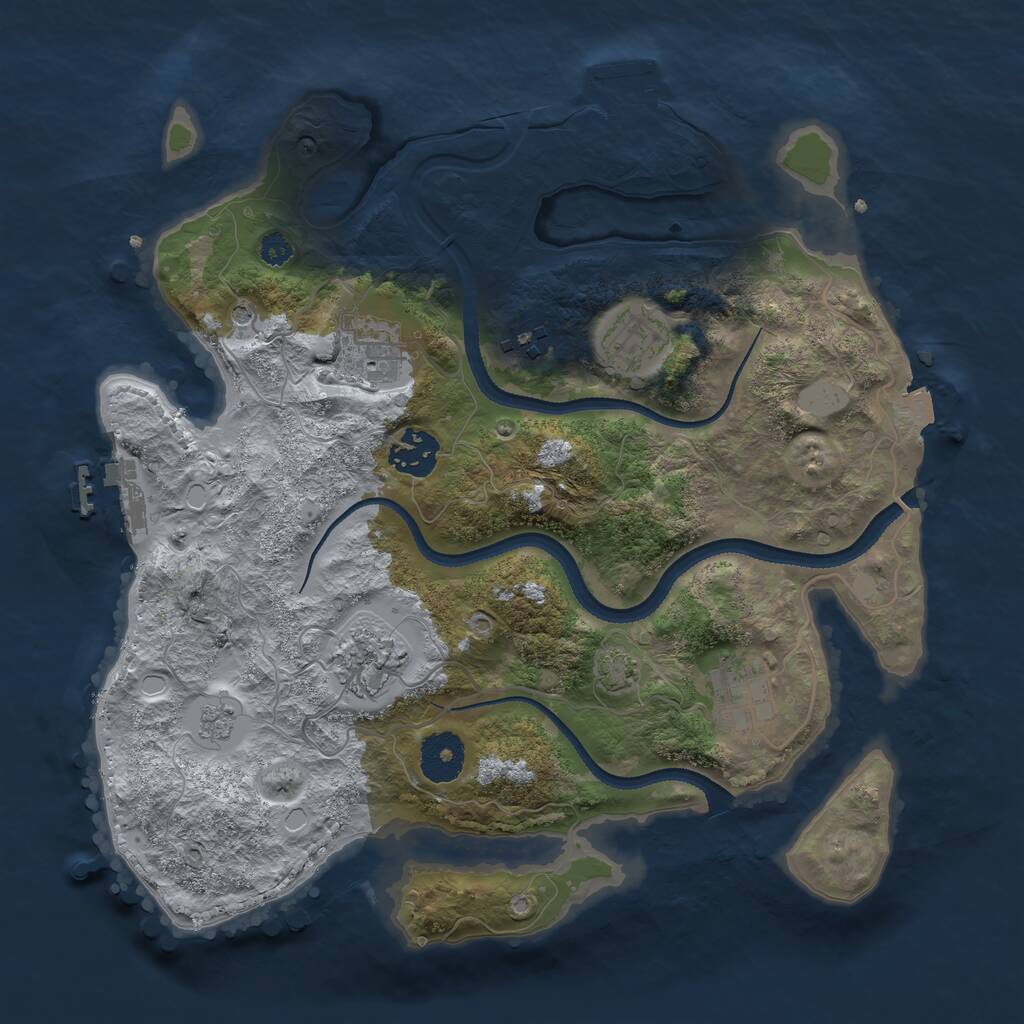 Rust Map: Procedural Map, Size: 3200, Seed: 135269, 12 Monuments