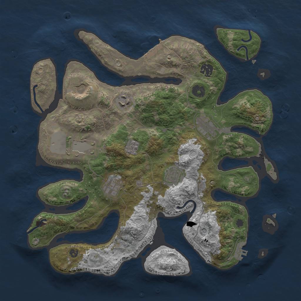 Rust Map: Procedural Map, Size: 3500, Seed: 676819, 19 Monuments