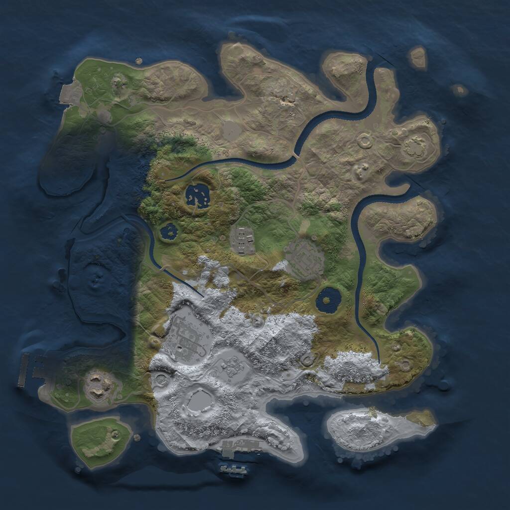 Rust Map: Procedural Map, Size: 3000, Seed: 259280907, 11 Monuments