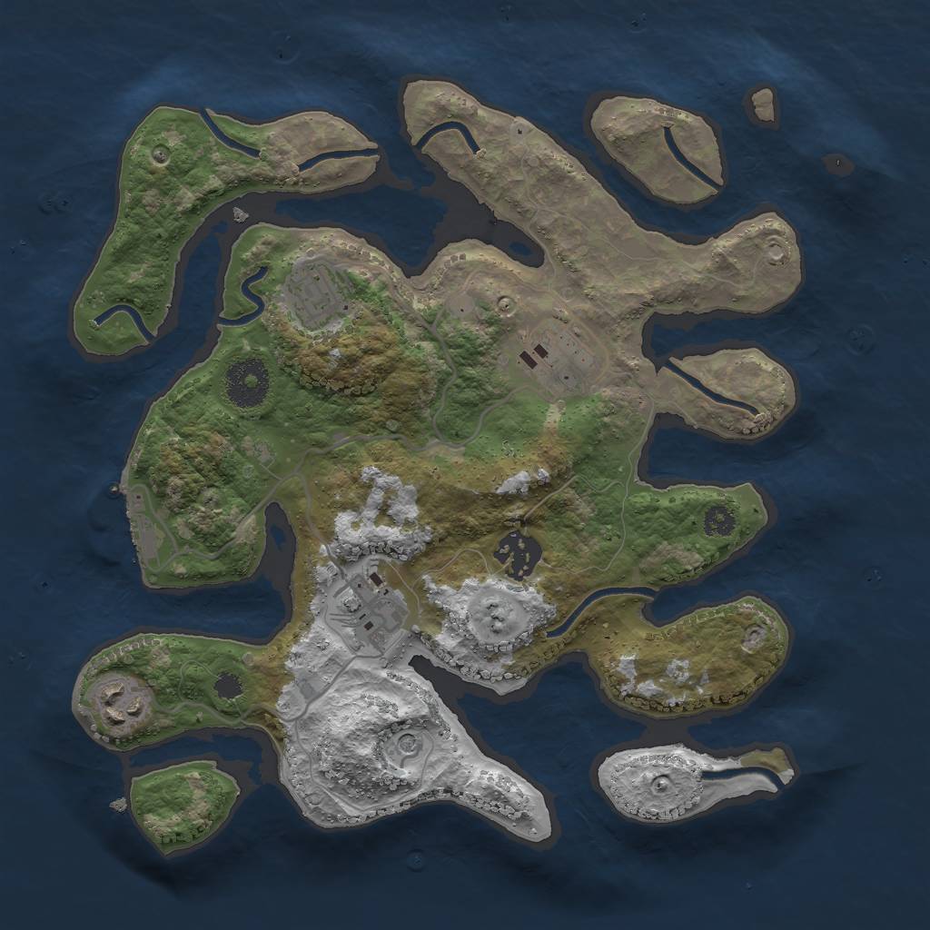 Rust Map: Procedural Map, Size: 3000, Seed: 259280907, 9 Monuments
