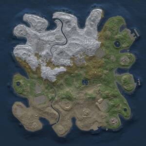 Thumbnail Rust Map: Procedural Map, Size: 3500, Seed: 45639, 14 Monuments