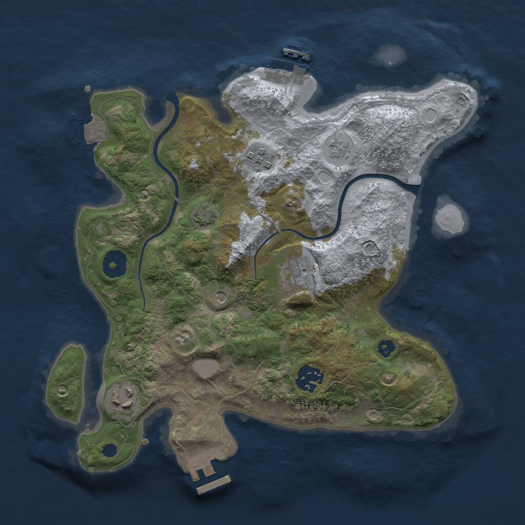 Rust Map: Procedural Map, Size: 3000, Seed: 30861, 10 Monuments