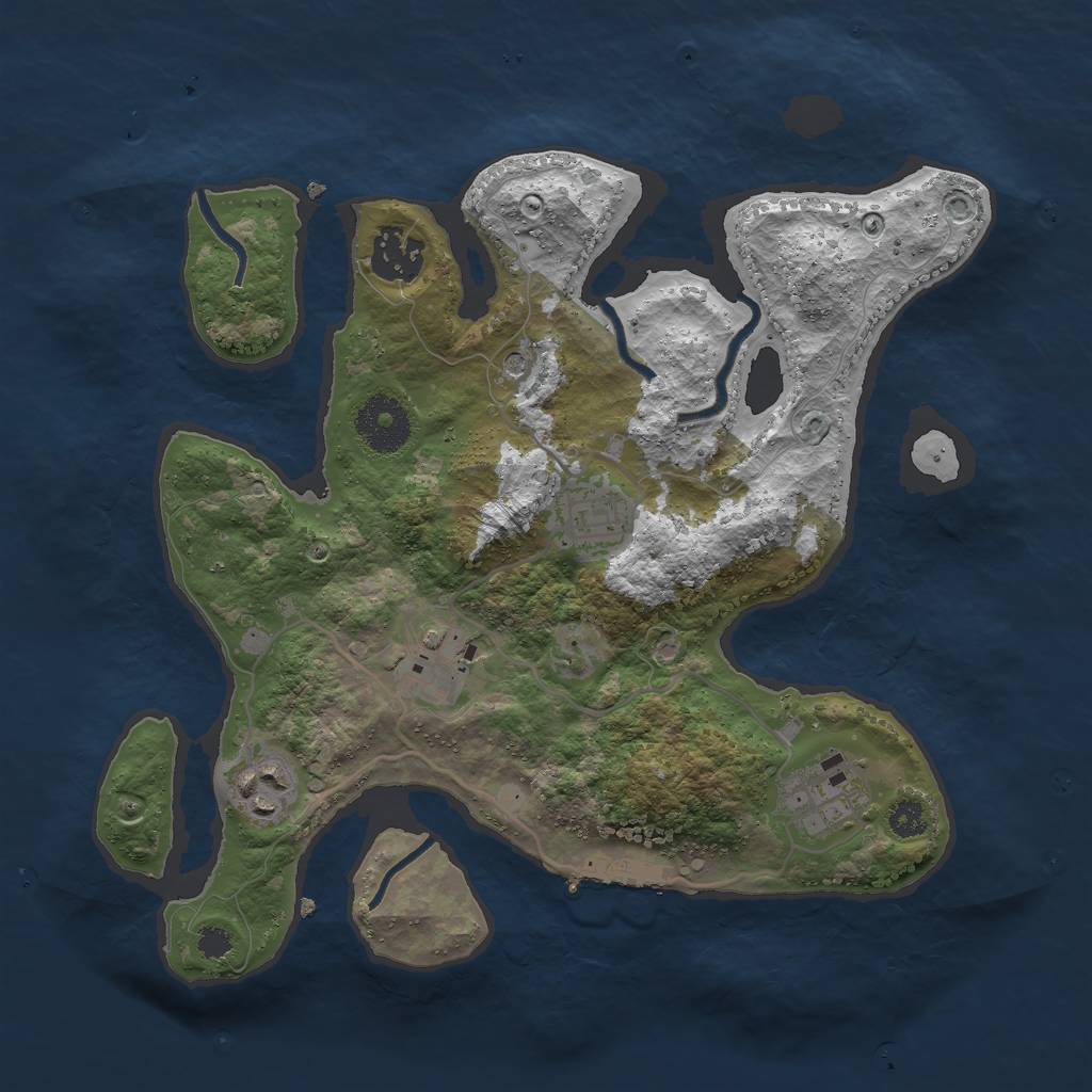 Rust Map: Procedural Map, Size: 3000, Seed: 30861, 9 Monuments