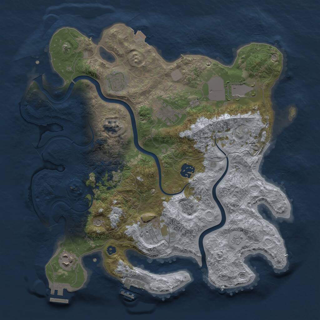 Rust Map: Procedural Map, Size: 3500, Seed: 954, 13 Monuments