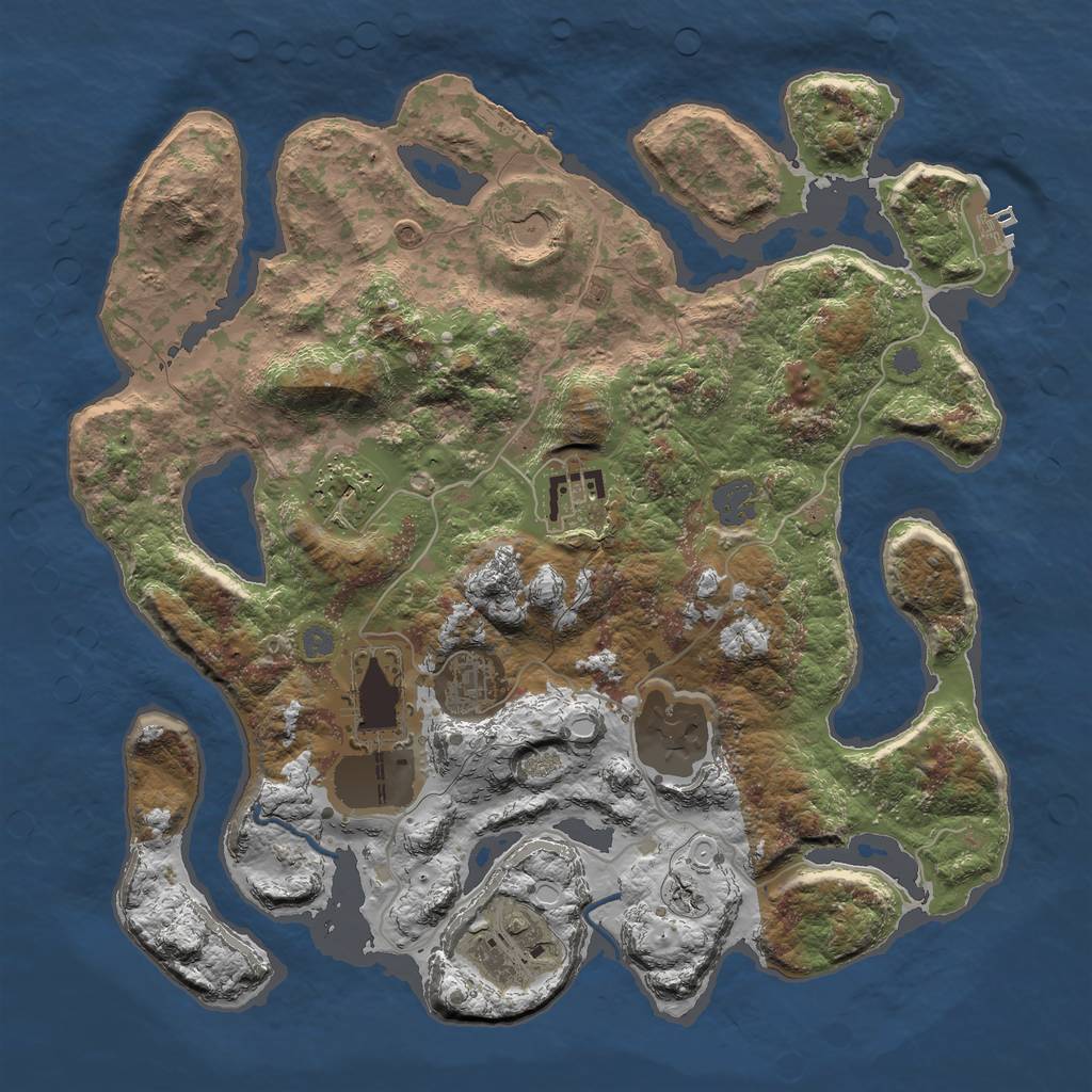 Rust Map: Procedural Map, Size: 3600, Seed: 9809424, 14 Monuments