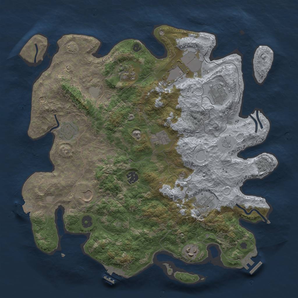 Rust Map: Procedural Map, Size: 3800, Seed: 1746217183, 18 Monuments