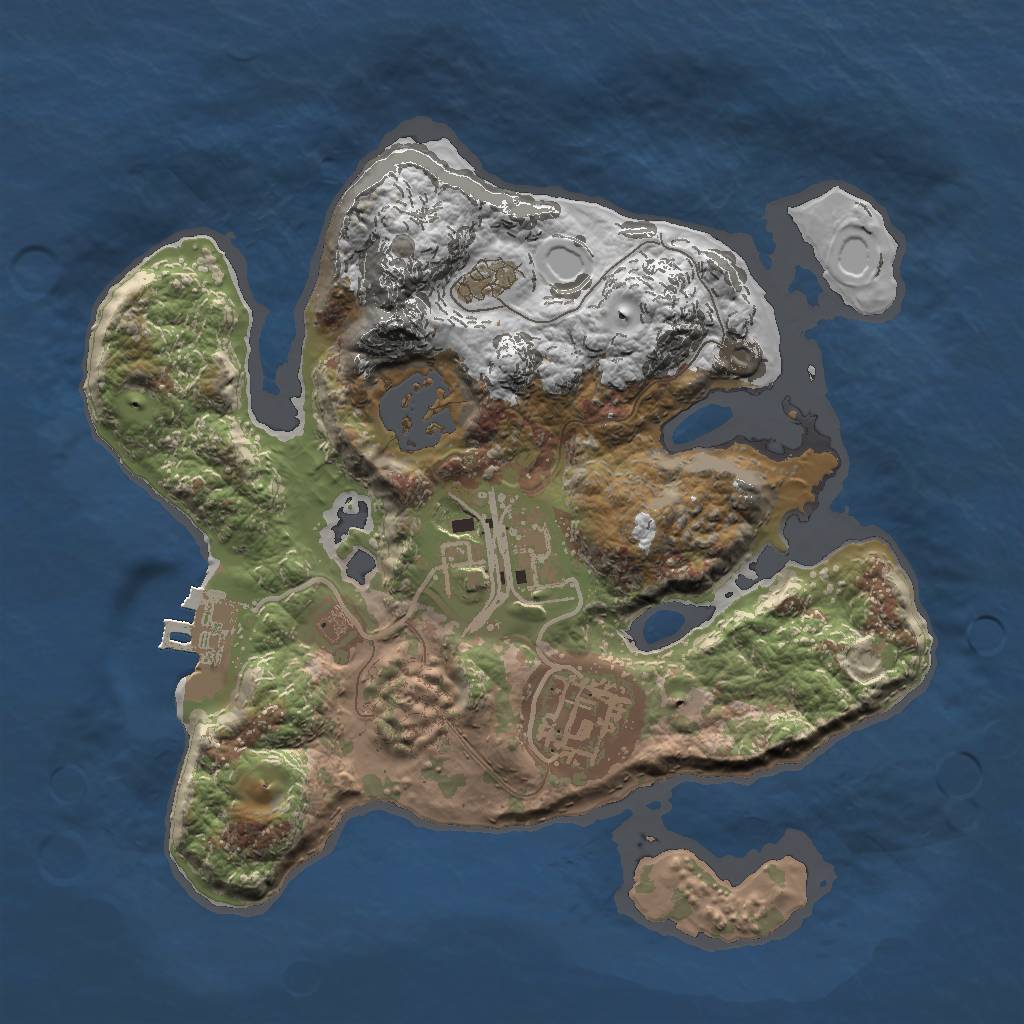 Rust Map: Procedural Map, Size: 2001, Seed: 13825, 8 Monuments