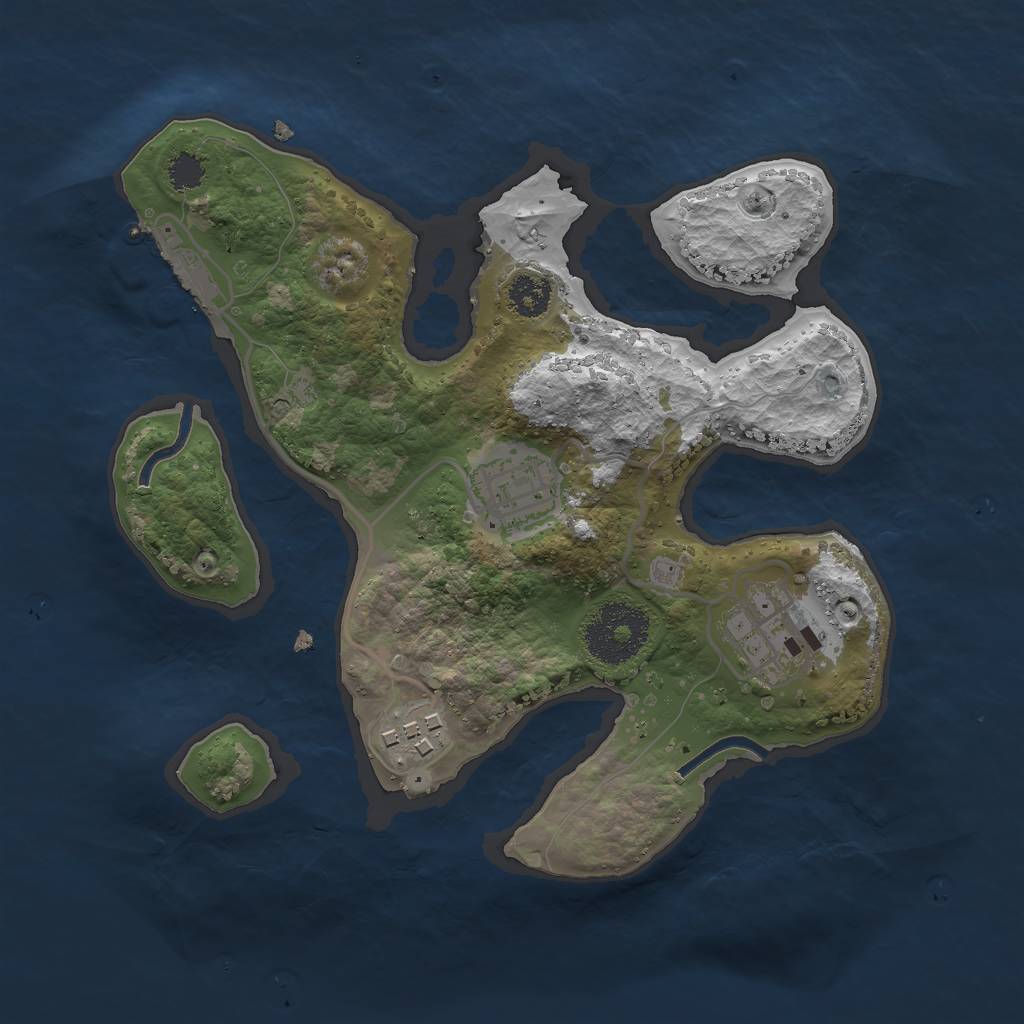 Rust Map: Procedural Map, Size: 2500, Seed: 1458, 6 Monuments