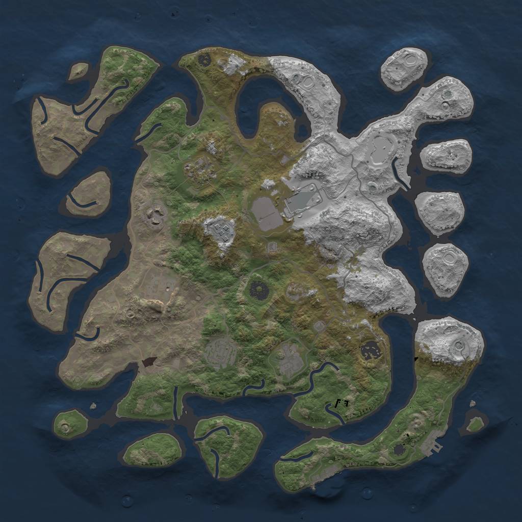 Rust Map: Procedural Map, Size: 4000, Seed: 13777, 19 Monuments
