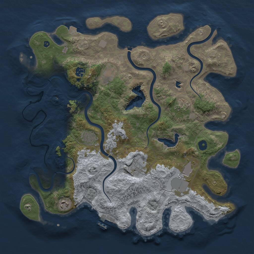 Rust Map: Procedural Map, Size: 4000, Seed: 162879800, 13 Monuments