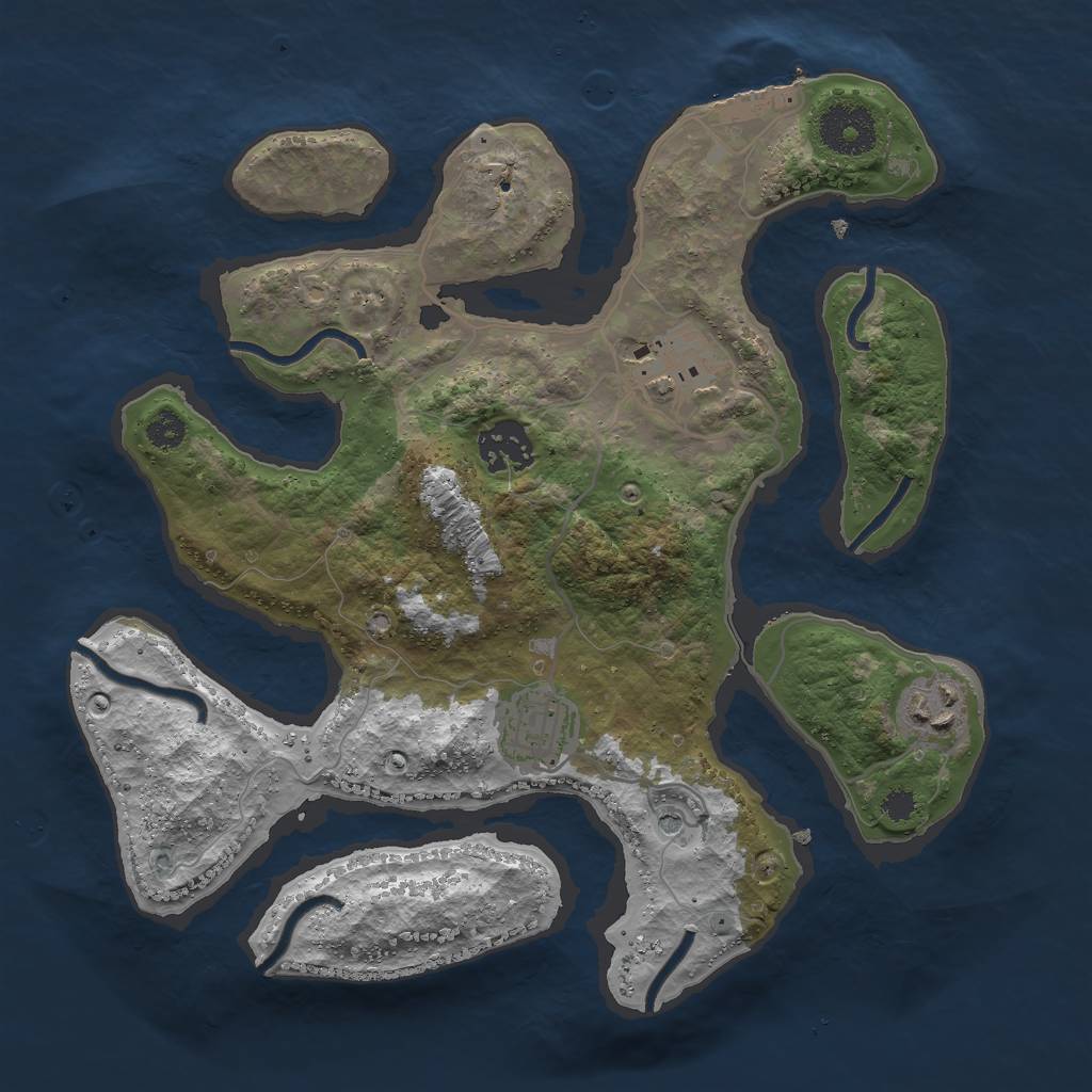 Rust Map: Procedural Map, Size: 3000, Seed: 8218, 8 Monuments