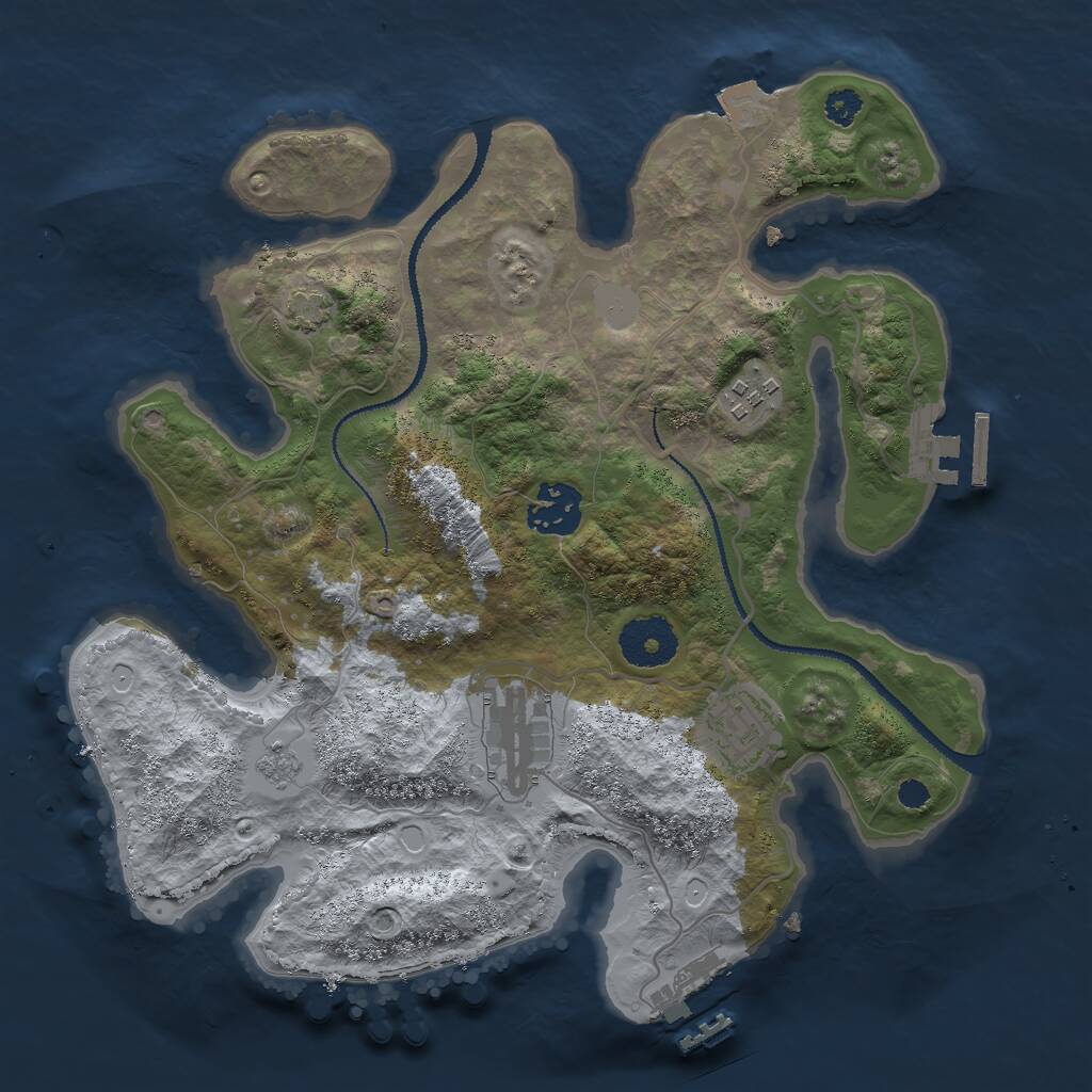 Rust Map: Procedural Map, Size: 3000, Seed: 8218, 9 Monuments