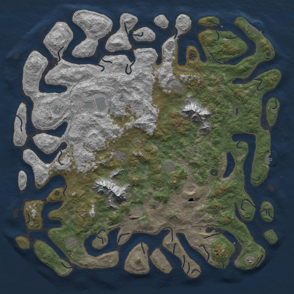 Rust Map: Procedural Map, Size: 6000, Seed: 6278634, 19 Monuments