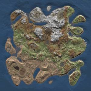 Thumbnail Rust Map: Procedural Map, Size: 3500, Seed: 1608629428, 15 Monuments