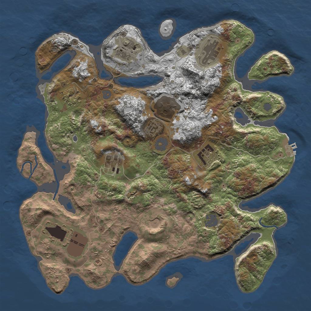 Rust Map: Procedural Map, Size: 3500, Seed: 1608629428, 15 Monuments