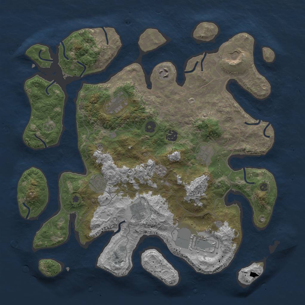 Rust Map: Procedural Map, Size: 4000, Seed: 1256915711, 15 Monuments