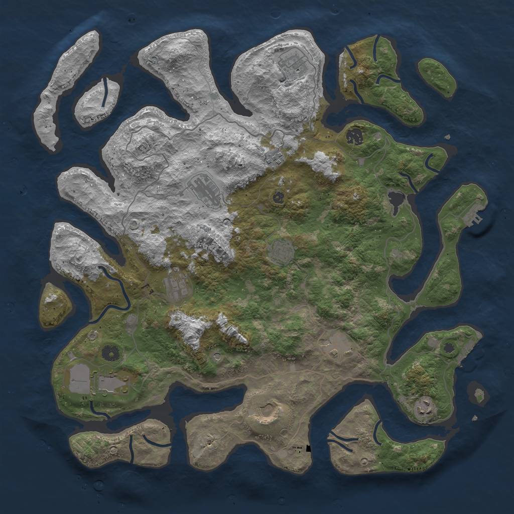Rust Map: Procedural Map, Size: 4500, Seed: 77394038, 15 Monuments