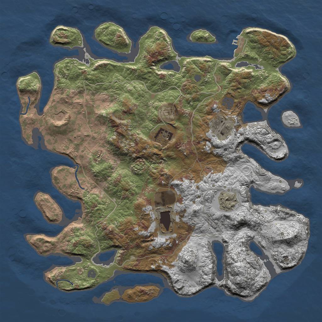 Rust Map: Procedural Map, Size: 4000, Seed: 79562505, 12 Monuments