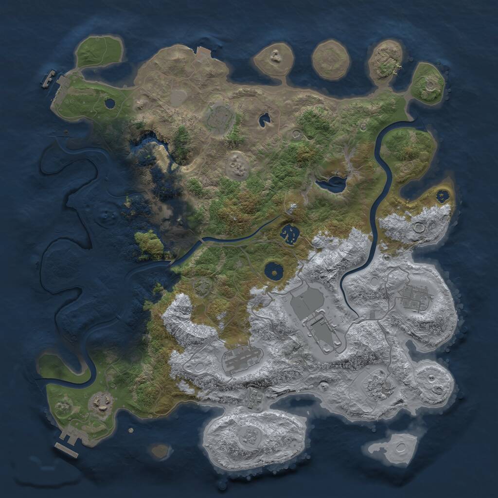 Rust Map: Procedural Map, Size: 4000, Seed: 24423243, 15 Monuments