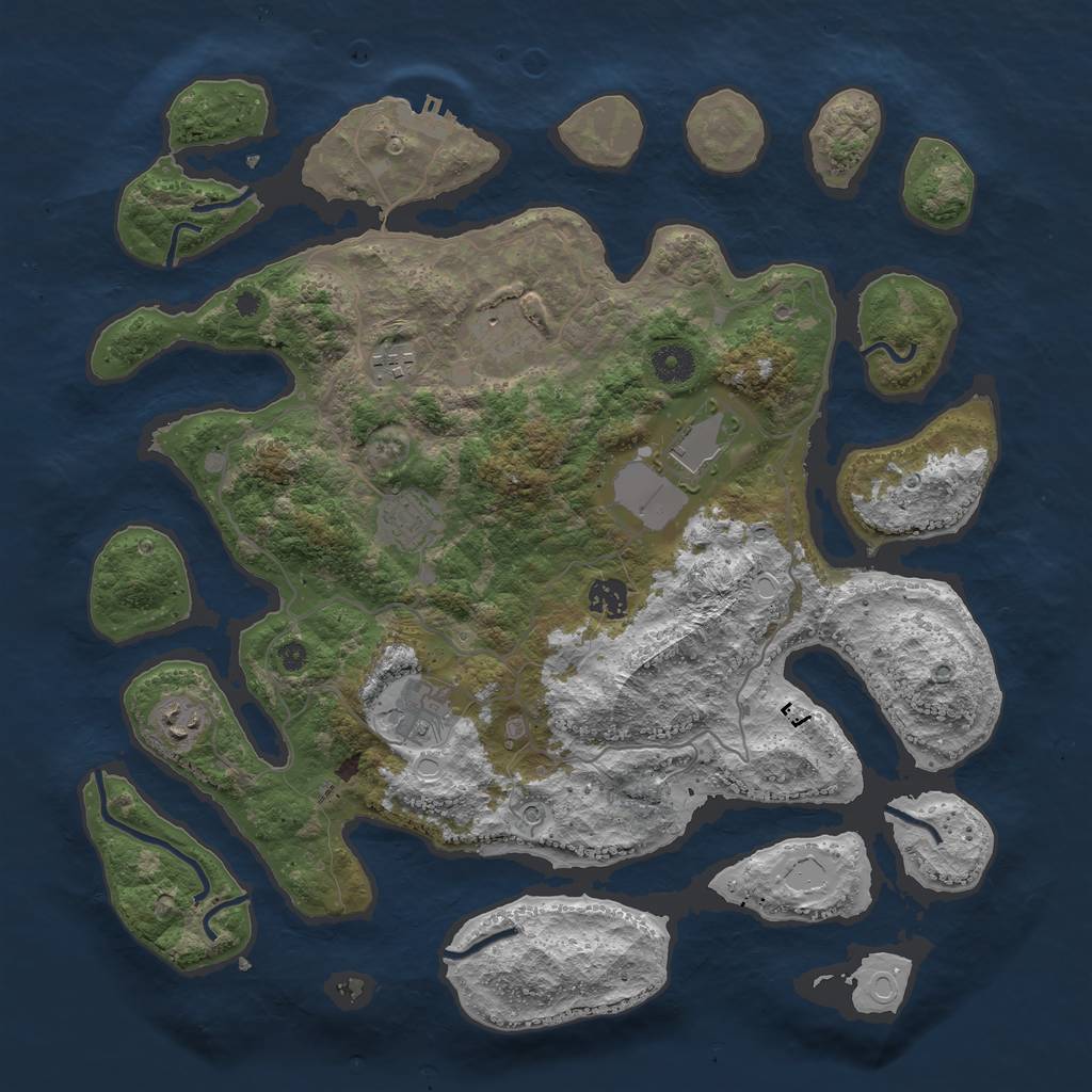 Rust Map: Procedural Map, Size: 4000, Seed: 24423243, 14 Monuments