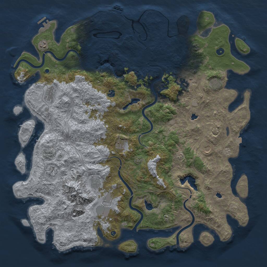 Rust Map: Procedural Map, Size: 5300, Seed: 17777, 17 Monuments