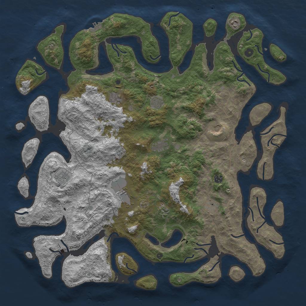 Rust Map: Procedural Map, Size: 5300, Seed: 17777, 15 Monuments