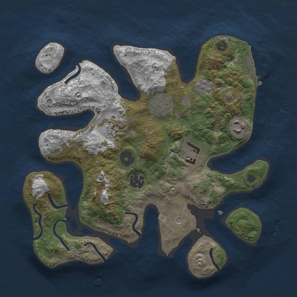 Rust Map: Procedural Map, Size: 3000, Seed: 581973466, 10 Monuments