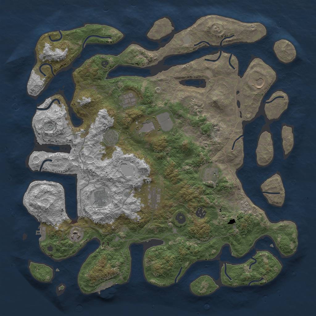 Rust Map: Procedural Map, Size: 4500, Seed: 1202109778, 19 Monuments