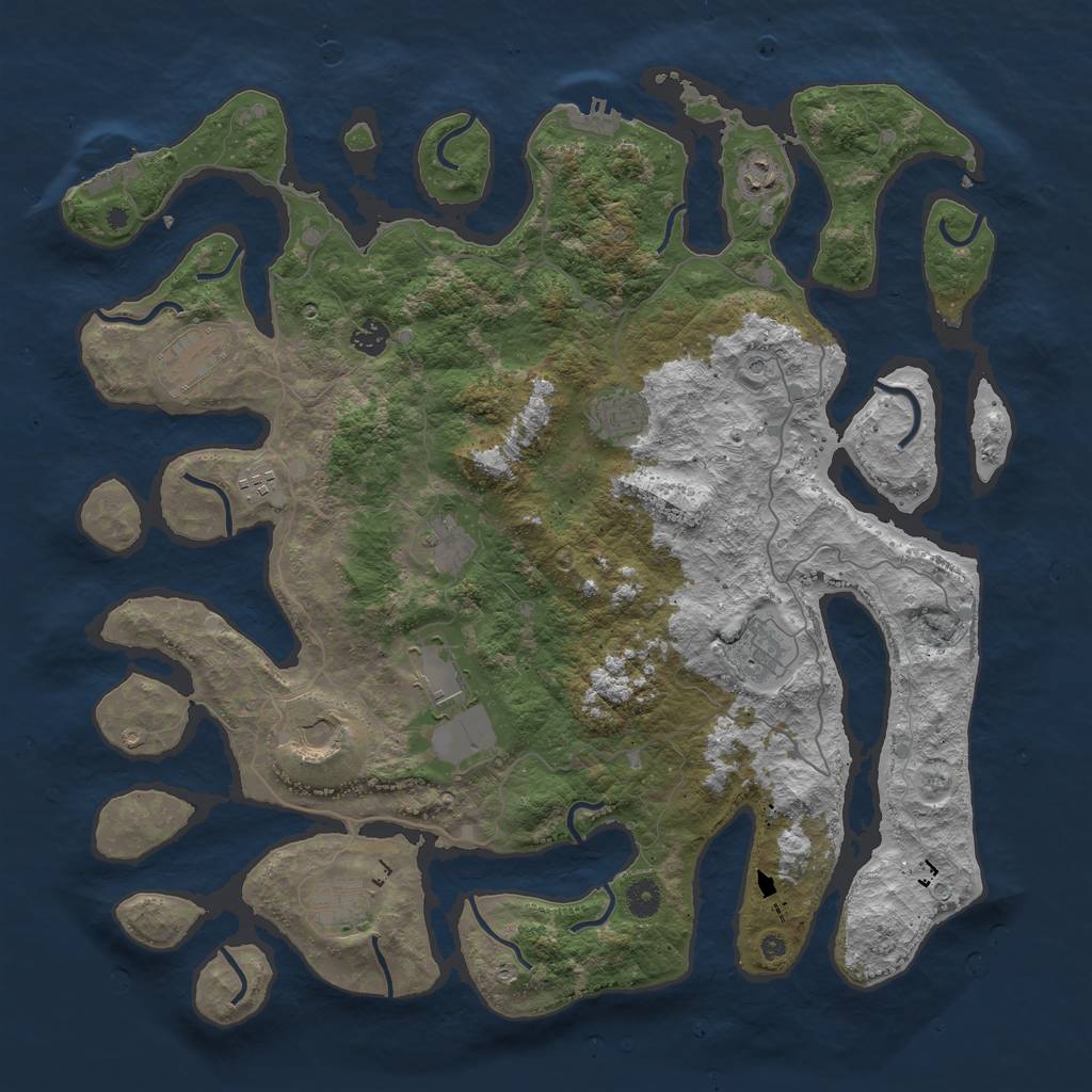 Rust Map: Procedural Map, Size: 4500, Seed: 140611, 15 Monuments