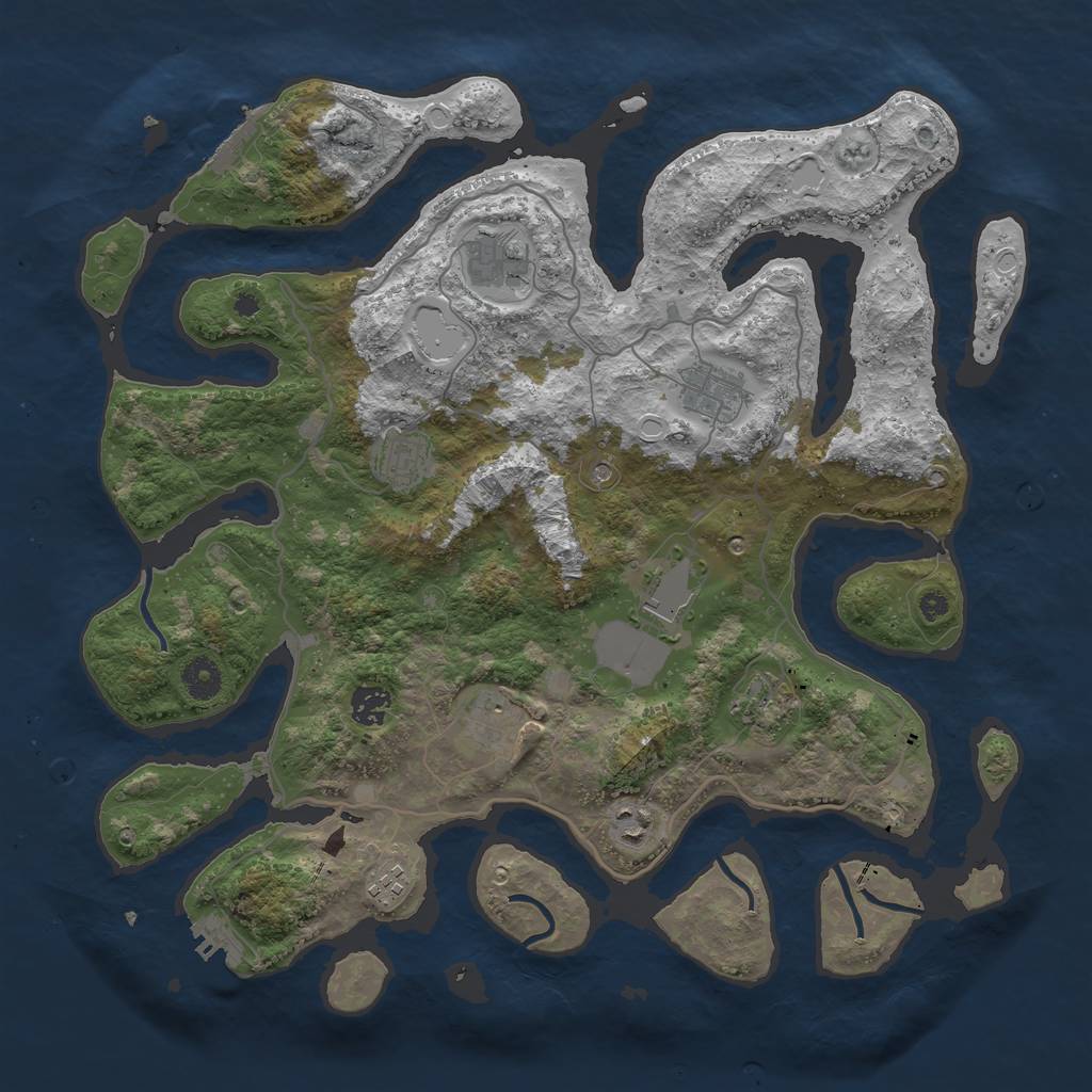 Rust Map: Procedural Map, Size: 4000, Seed: 19751, 17 Monuments