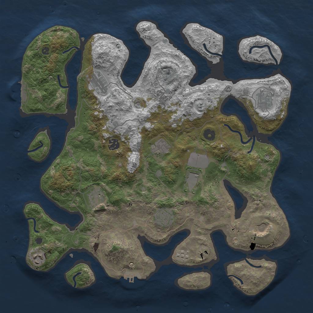 Rust Map: Procedural Map, Size: 4000, Seed: 8103, 15 Monuments