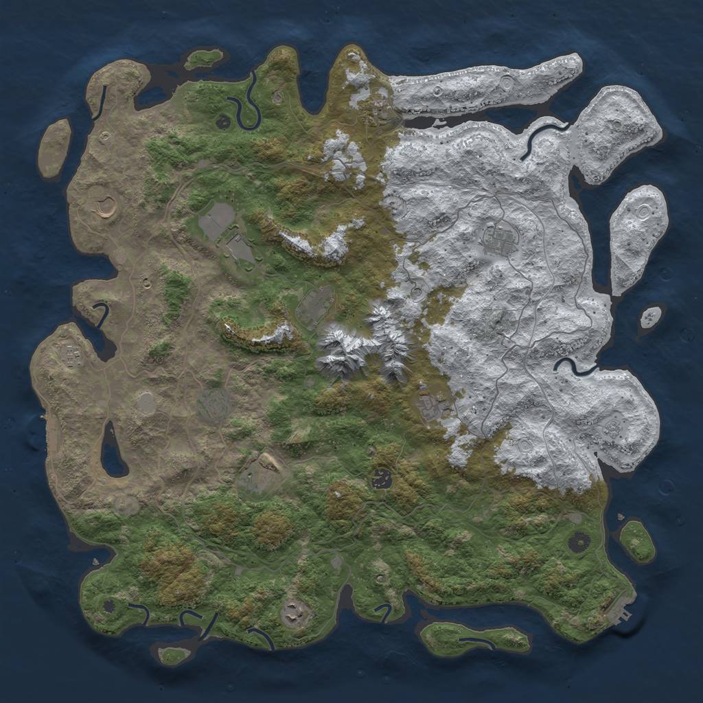 Rust Map: Procedural Map, Size: 5000, Seed: 969475485, 20 Monuments