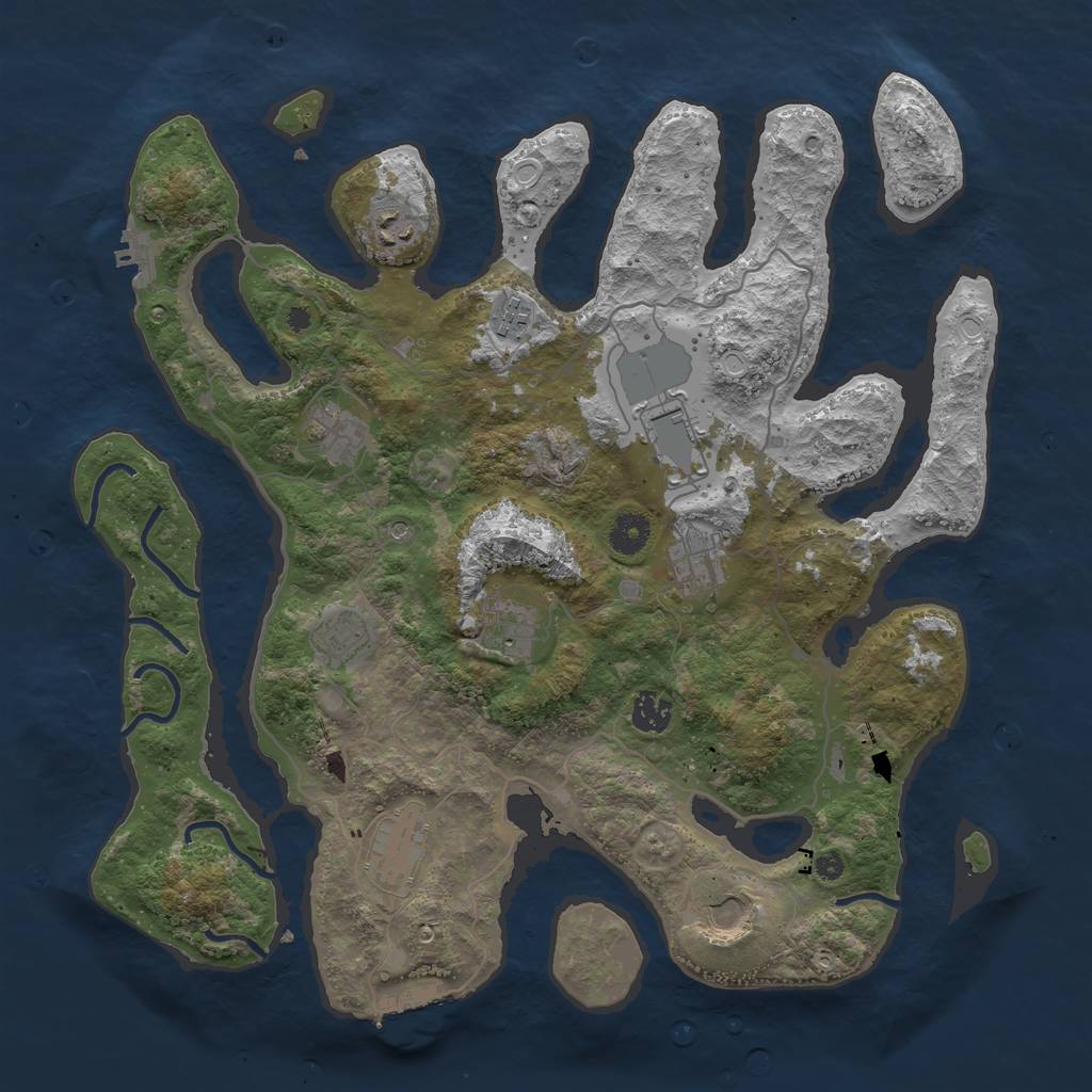 Rust Map: Procedural Map, Size: 4000, Seed: 19119, 18 Monuments