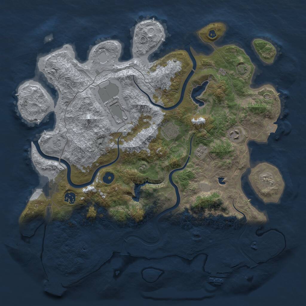 Rust Map: Procedural Map, Size: 4000, Seed: 735710706, 11 Monuments