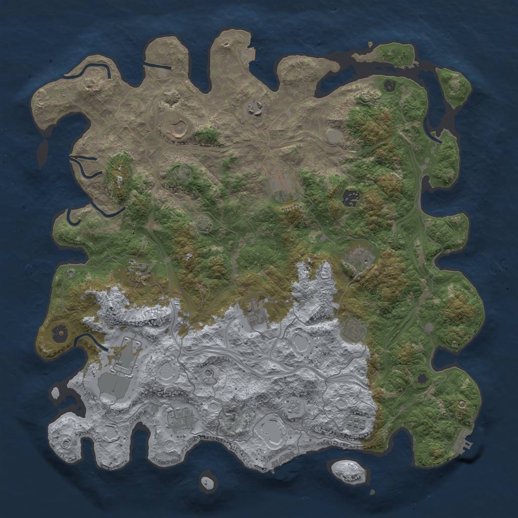 Rust Map: Procedural Map, Size: 4500, Seed: 85342, 19 Monuments