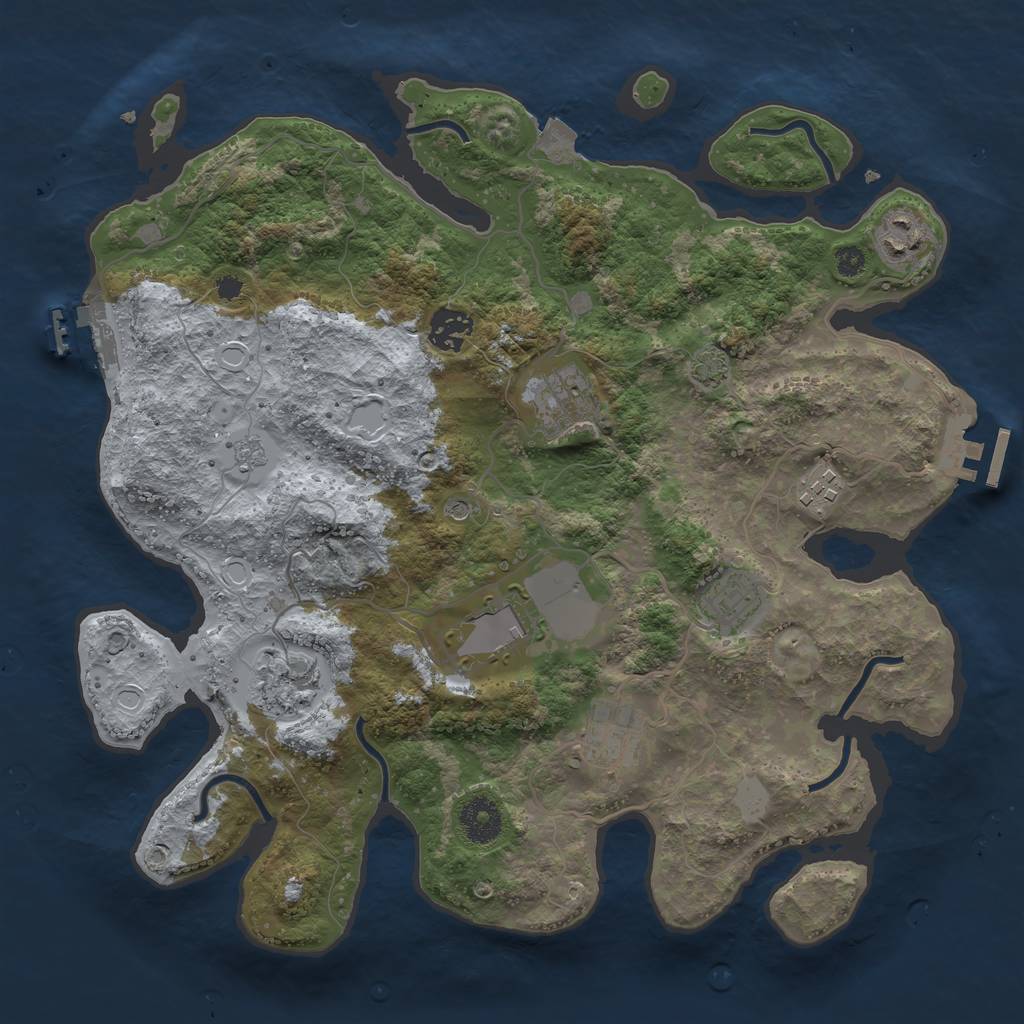 Rust Map: Procedural Map, Size: 3500, Seed: 1149, 16 Monuments