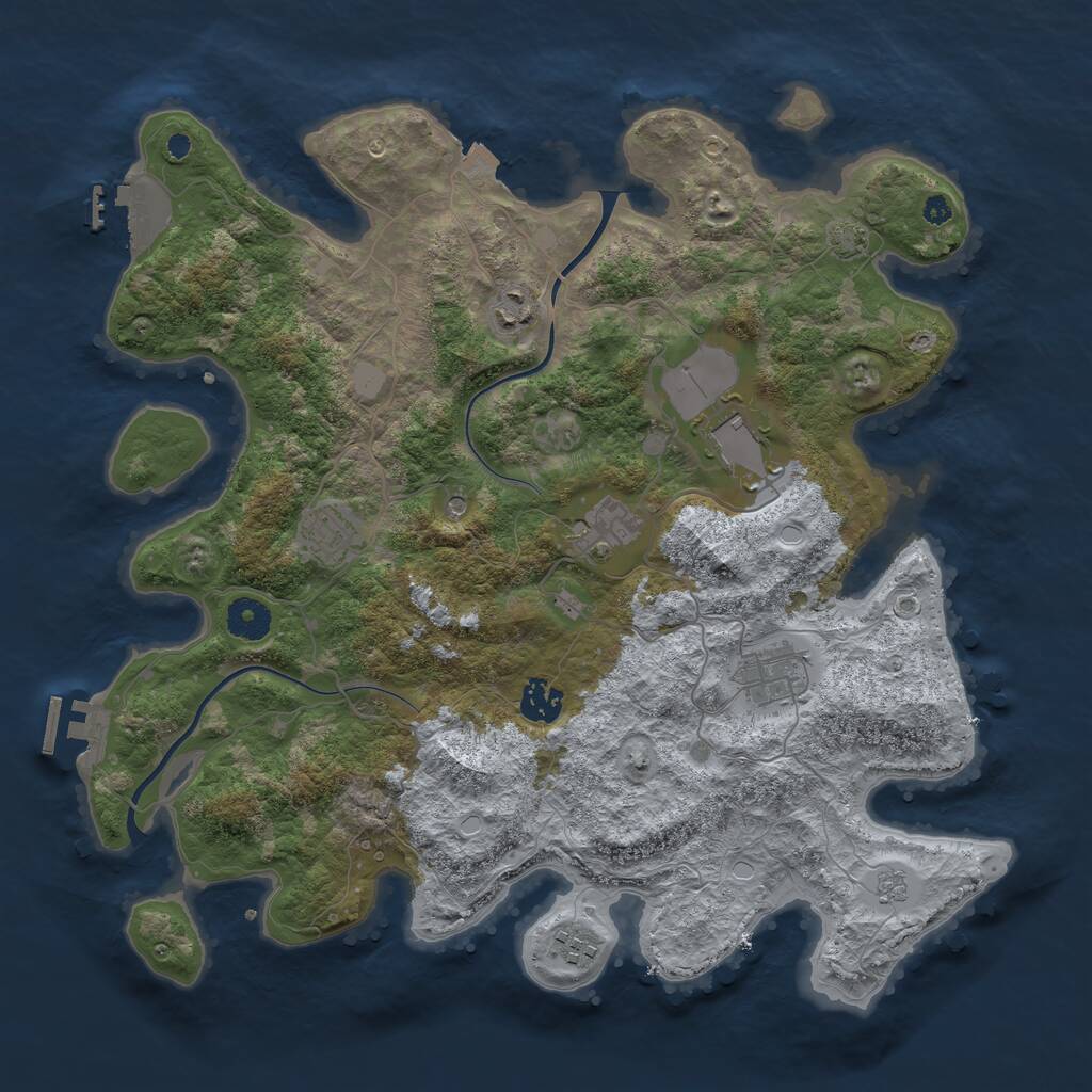 Rust Map: Procedural Map, Size: 3800, Seed: 28015, 13 Monuments