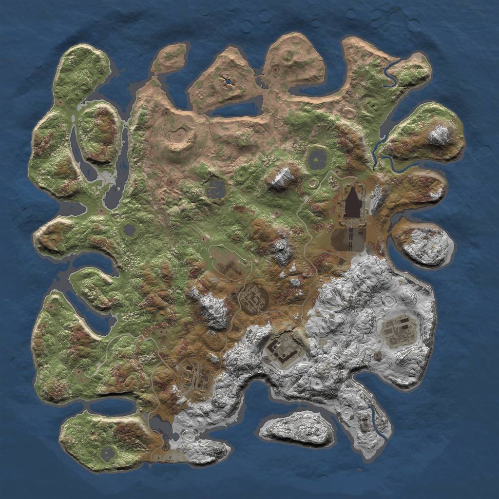 Rust Map: Procedural Map, Size: 3800, Seed: 28015, 13 Monuments