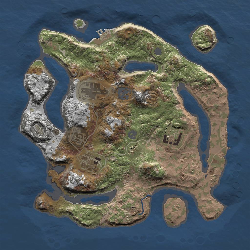 Rust Map: Procedural Map, Size: 2800, Seed: 26950, 11 Monuments