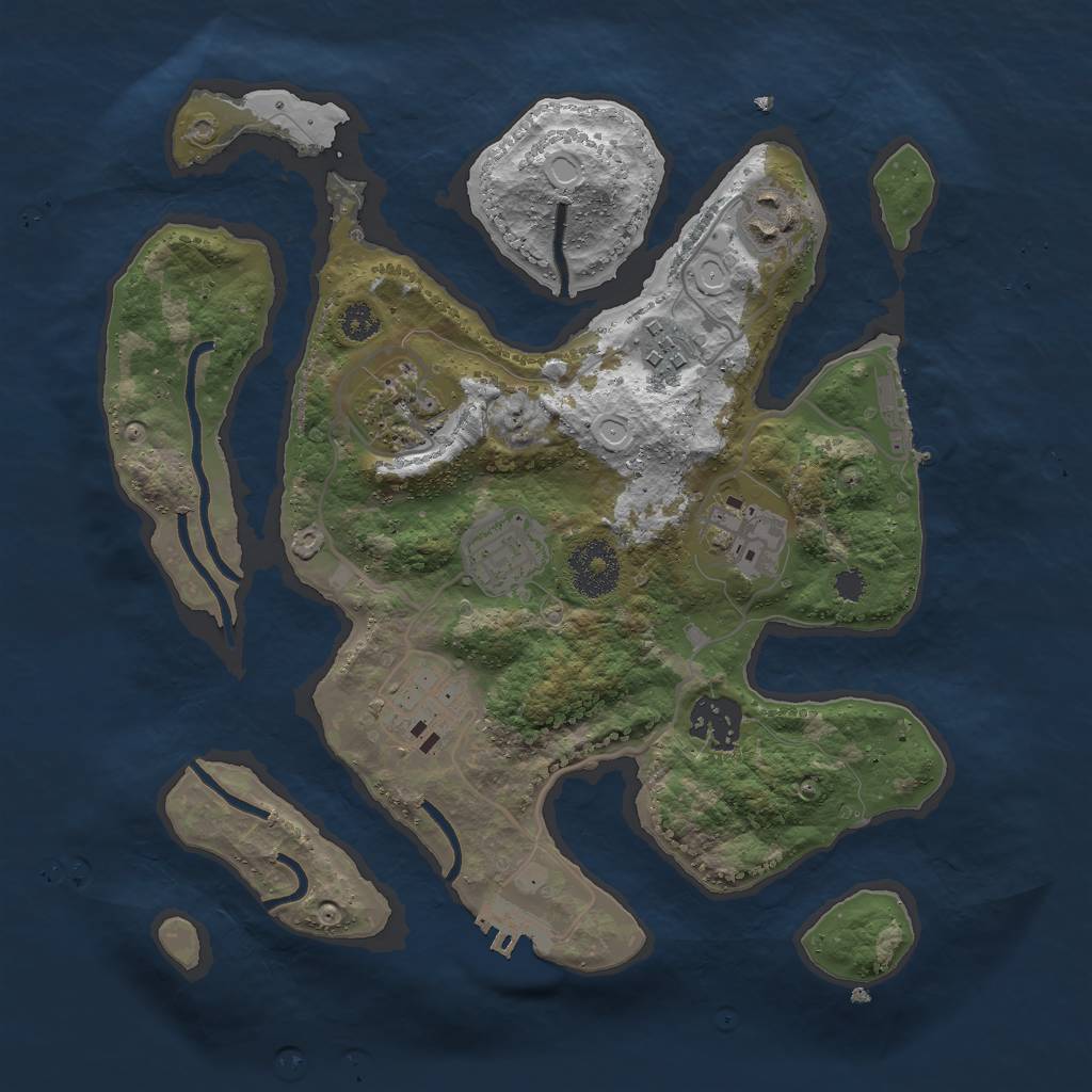 Rust Map: Procedural Map, Size: 3000, Seed: 532235, 14 Monuments
