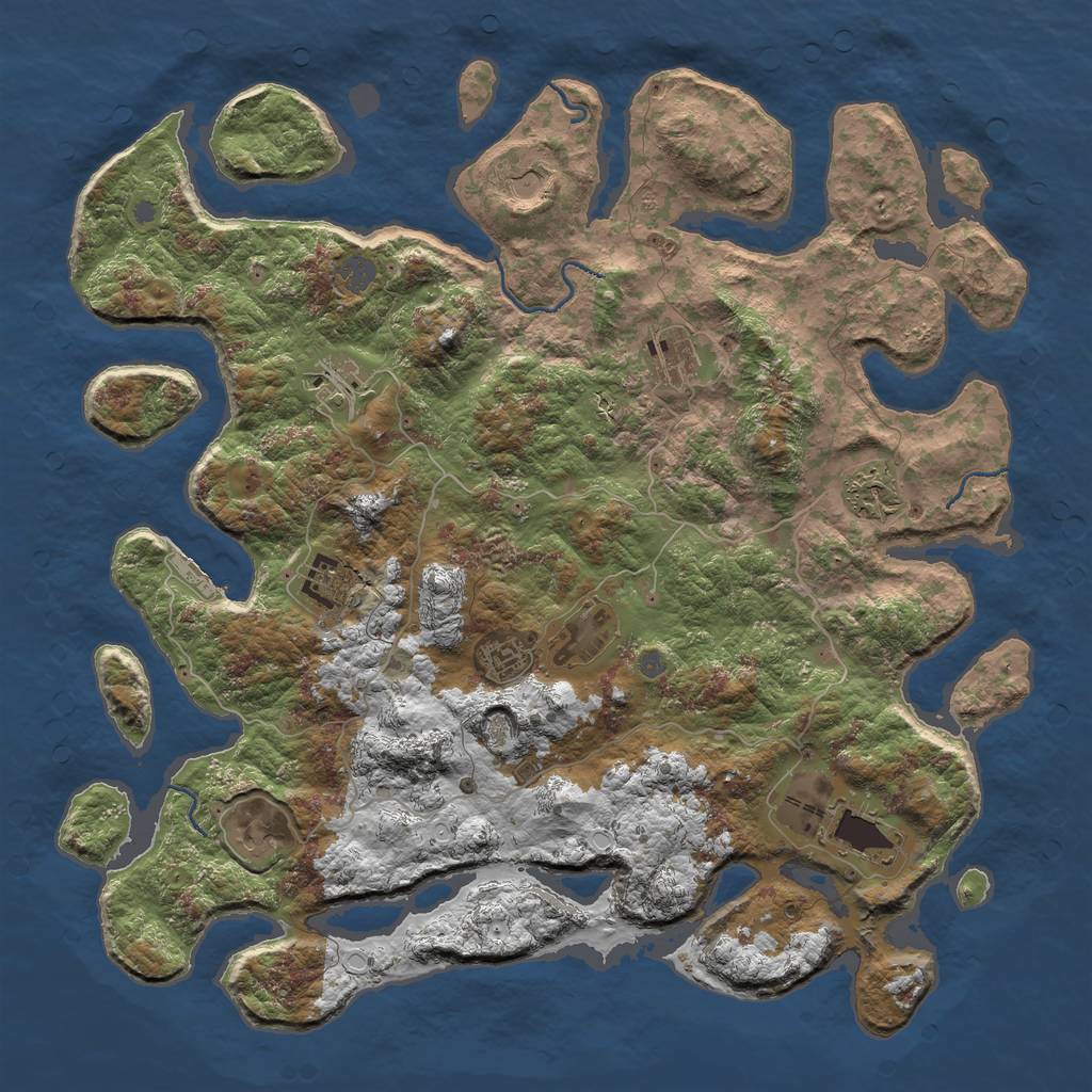 Rust Map: Procedural Map, Size: 4500, Seed: 245784569, 15 Monuments