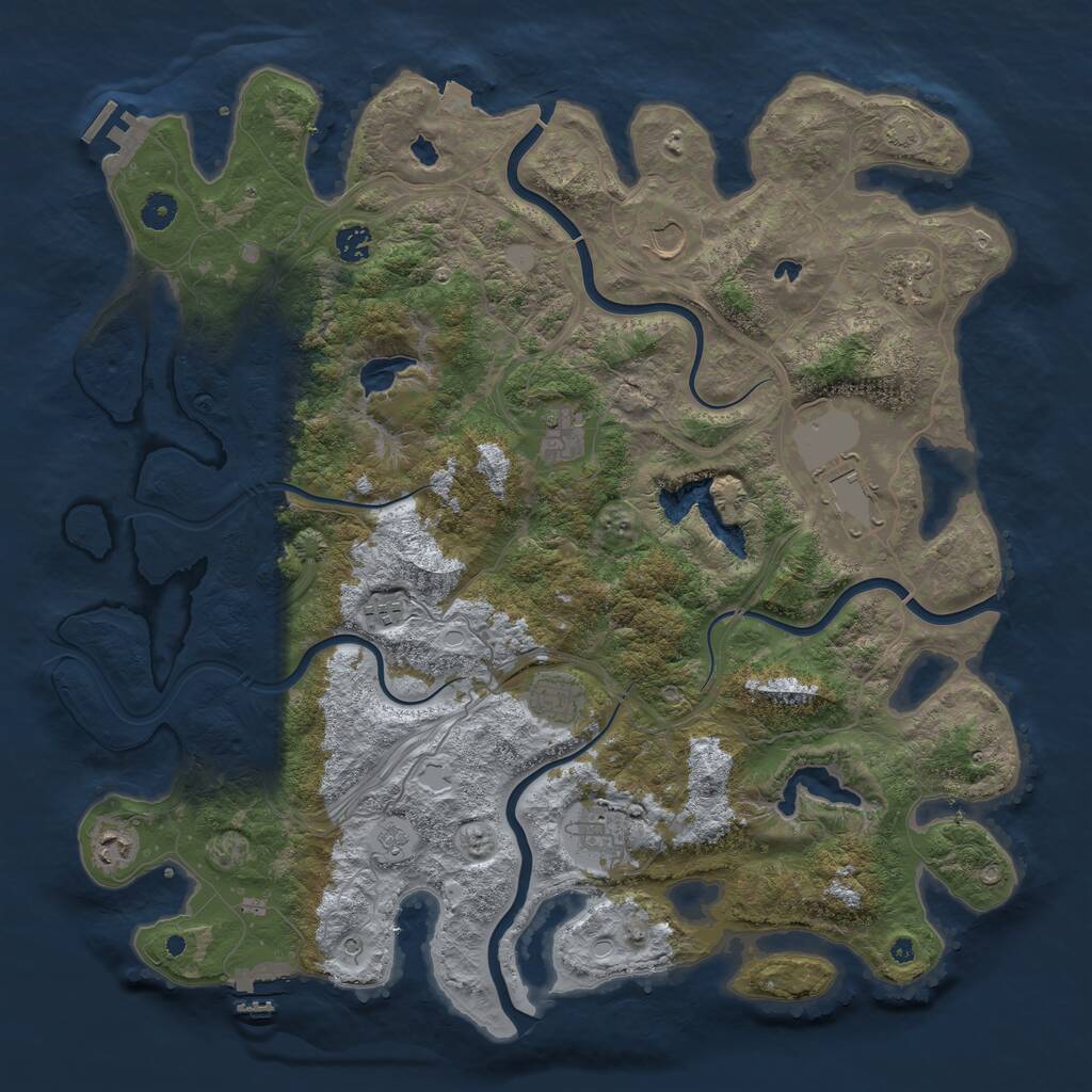 Rust Map: Procedural Map, Size: 4500, Seed: 13423, 15 Monuments