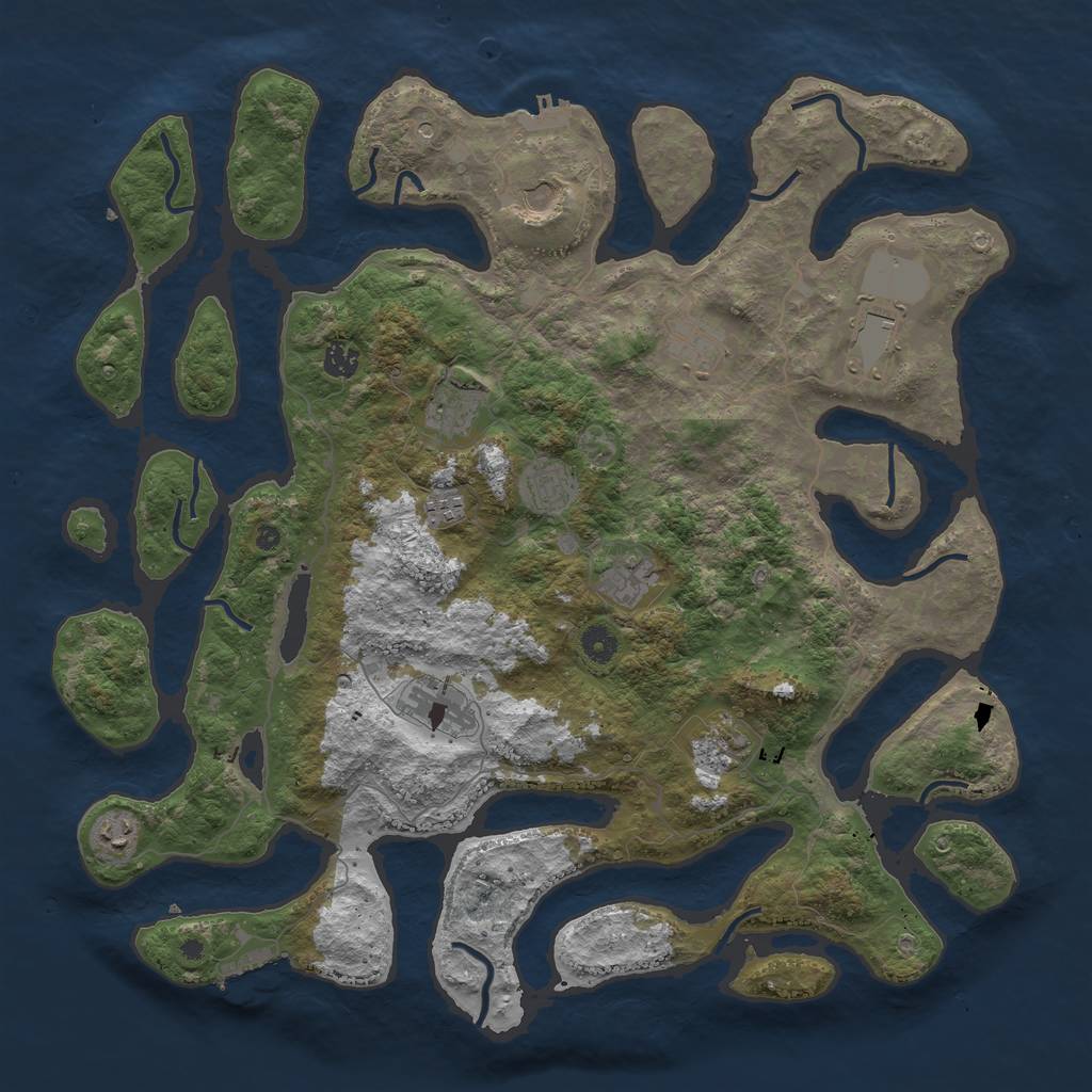 Rust Map: Procedural Map, Size: 4500, Seed: 13423, 16 Monuments