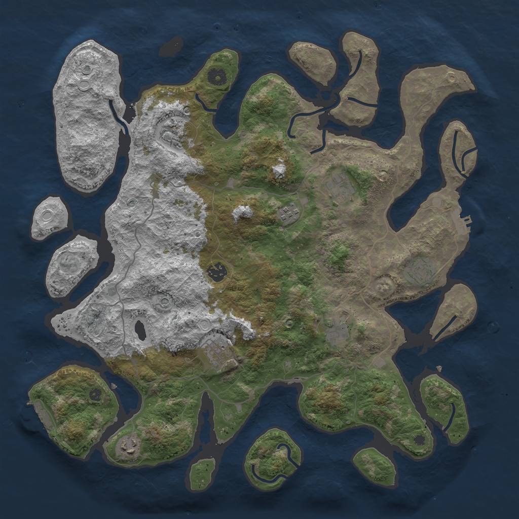 Rust Map: Procedural Map, Size: 4200, Seed: 2403138, 19 Monuments