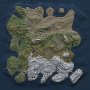 Thumbnail Rust Map: Procedural Map, Size: 3500, Seed: 1131089587, 15 Monuments