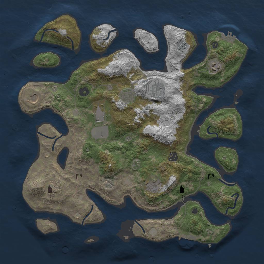 Rust Map: Procedural Map, Size: 4000, Seed: 210344218, 17 Monuments