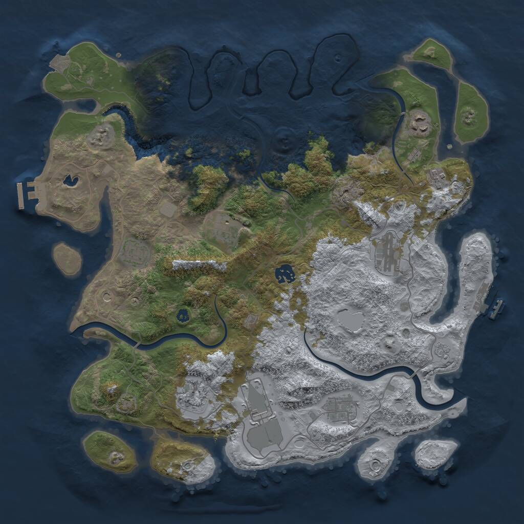 Rust Map: Procedural Map, Size: 4000, Seed: 694201337, 15 Monuments