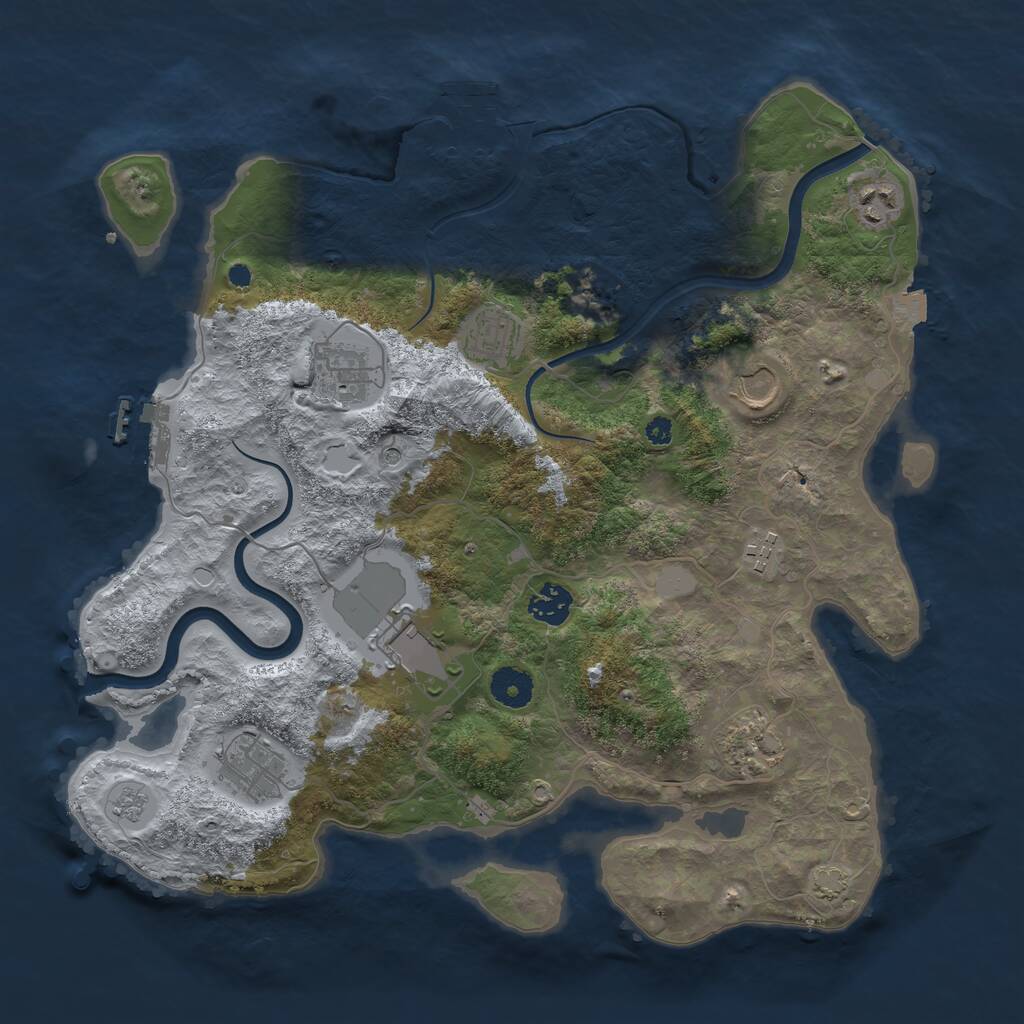 Rust Map: Procedural Map, Size: 3700, Seed: 798714657, 15 Monuments