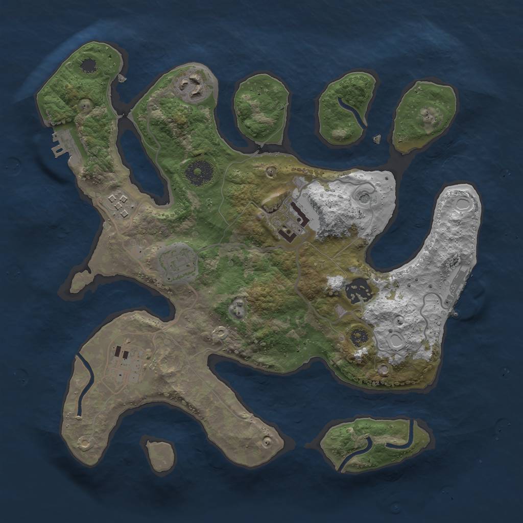 Rust Map: Procedural Map, Size: 3000, Seed: 2403413, 14 Monuments